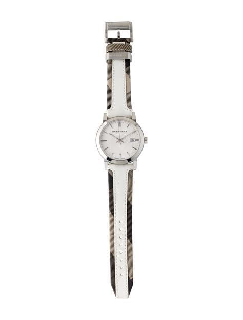 burberry sunray check watch light gray